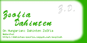 zsofia dahinten business card